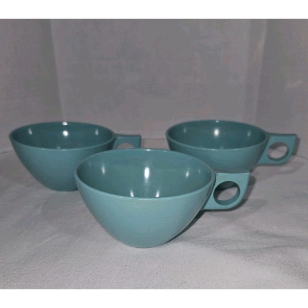 Westinghouse Ovation 3pcs Aqua Turquoise Coffee Cups Melmac